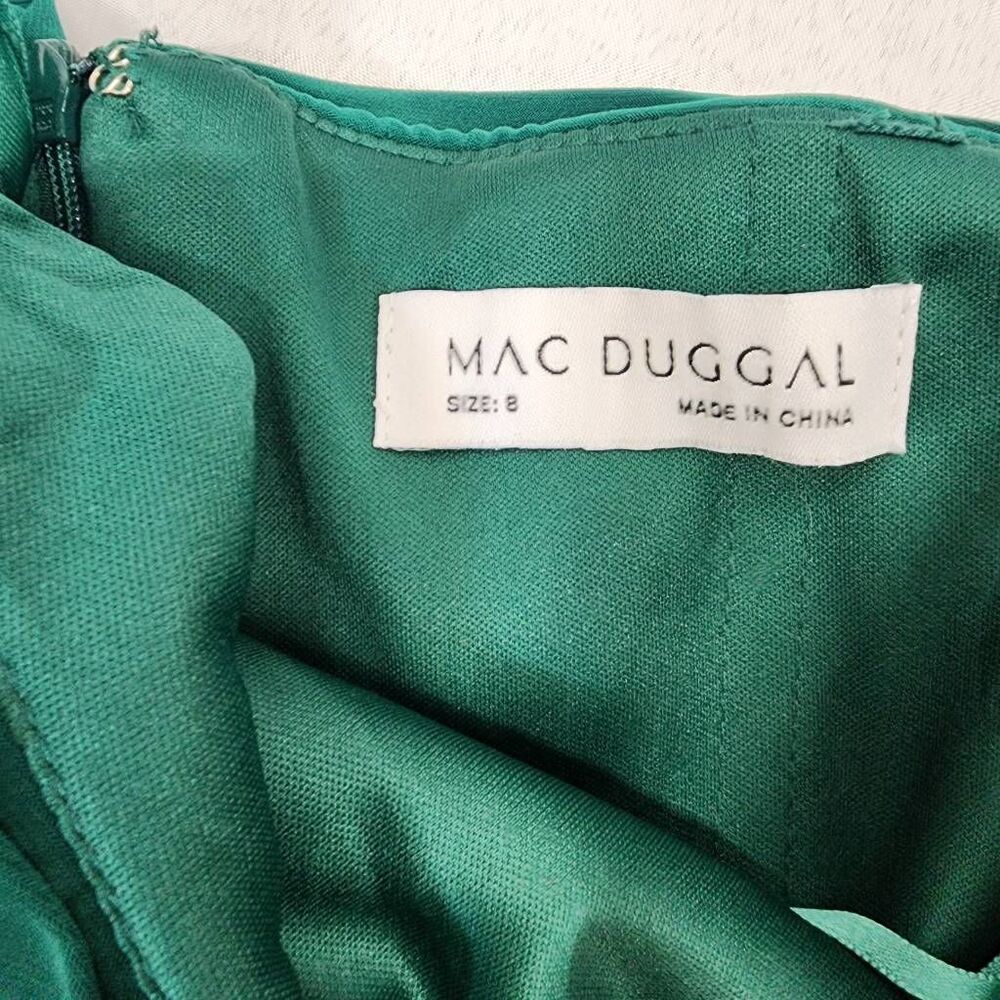 Mac Duggal Emerald Green One Shoulder Ruched Formal Gown Dress Size 8 NWT - Picture 10 of 11